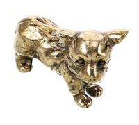 CONGARTENO Vintage Brass Dog Statue Miniature Corgi Figurine Solid Brass Animal Ornament for Home Desktop Decor Sturdy and Detailed Craftsmanship Unique Indoor Collectible