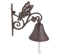 CONGARTENO Vintage Cast Iron Butterfly Door Bell, Rustic Style Manually Shaking Wall-mounted Doorbell for Home Decoration and Guest Welcome
