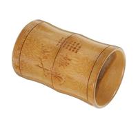 CONGARTENO Vintage Chinese Style Bamboo Pen Holder Desktop Organizer Rounded Bamboo Decor Pot for Makeup Brushes and Office Pens Height Practical and Decorative Storage Container