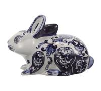CONGARTENO Vintage Chinese Style Ceramic Bunny Statue Decorative Ornament for Living Bedroom Garden Compact Lightweight Rabbit Sculpture for Home Decor and Festival