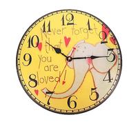 CONGARTENO Vintage Graffiti Wooden Wall Clock Retro Hanging Decorative Clock for Living Bedroom Cafe Home Sturdy Wood Material Nostalgia Style Silent Non Ticking