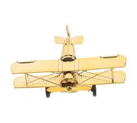 CONGARTENO Vintage Metal Airplane Model Biplane Decor with Stable Wrought Iron Structure Mid Retro Aircraft Ornament for Home Office Study Desk Display Aviation Enthusiasts
