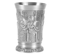CONGARTENO Vintage Metal Shot Glass, Distinctive Retro Egyptian Wine Cup with Ancient Design, Multipurpose Cocktail Cup for Party and Home Bar Use