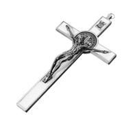 CONGARTENO Vintage Metal Wall Crucifix Cross for Christian Home Worship Classic Jesus Crucifix Decoration for Church Altars Sanctuaries and Family Spaces with Easy Installation