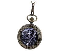 CONGARTENO Vintage Pocket Watch with Chain Retro Bronze Classic Roman Numerals Birthdays Weddings Christmas Compact Design