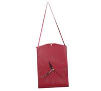 CONGARTENO Vintage PU Leather Hanging Wall Clock Retro Heritage Design for Living Room Bedroom Cafe Study Precise Timekeeping Lightweight Artistic Home Decor