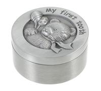 CONGARTENO Vintage Tooth Holder Box for Newborns Keepsake Case with Ample Space for First Teeth and Curls Sturdy Metal Construction with Sealing to Preserve Precious Memories
