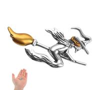 CONGARTENO Vintage Witch Riding Broom Brooch Pin Small Enamel Women’S Costume Props Decoration for Sweaters Coats Party Accessories