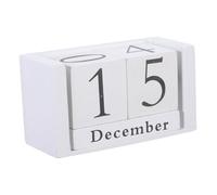 CONGARTENO Vintage Wooden Block Perpetual Calendar for Desk Adjustable Month Day Flip Design Space Saving Rustic Desktop Display Year Reusable Wood Calendar for Home Office Gift