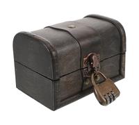 CONGARTENO Vintage Wooden Treasure Chest Combination Lock Antique Puzzle Box Escape Room Lock Box Lockable Jewelry and Collectibles Organizer