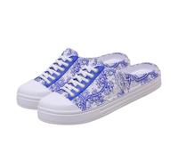 CONGARTENO Women Non-Slip Hollowed-Out Blue Garden Sandals Size 39, Breathable Supple-Soled Beach Slippers for Summer Outdoor Use