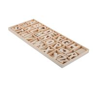 CONGARTENO Wooden Alphabet Letter Set with Storage Tray for Early Education and DIY Crafts Mini Unfinished Wood Slices for Montessori Learning Preschool Homeschool Supplies Party Decorations