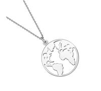 CONGARTENO World Map Pendant Necklace for Travel Alloy Jewelry Women Hollow Design Travel Necklace