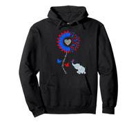 Congenital Heart Defects Awareness Sunflower Elephant Pullover Hoodie