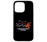Congestive Heart Failure Awareness HeartBeat Ribbon Case for iPhone 15 Pro Max