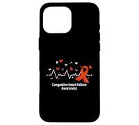 Congestive Heart Failure Awareness HeartBeat Ribbon Case for iPhone 16 Pro Max