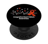 Congestive Heart Failure Awareness HeartBeat Ribbon PopSockets Adhesive PopGrip