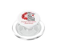 congestive Heart failure (HF) awareness sunflower red ribbon PopSockets PopGrip for MagSafe