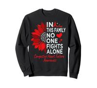 congestive Heart failure (HF) awareness sunflower red ribbon Sweatshirt