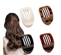 CONGGUAN 4 Pack Flat Curved Design French Large for Women Thin Thick Hair Lying Matt Styling Accessories