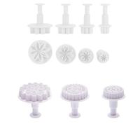 CONGGUAN 7PCS Spring Cookie Cutter Set Daisy Flower Plunger Gear Cookie Cutters Steampunk Cogs Plunger Molds for Fondant Chocolate Cake Decorating Baking Tools