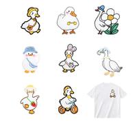 CONGGUAN 8 PCS Duck Embroidery Patches Iron On/Sew On Cute Duckling Appliques for Jackets Hats Backpacks Jeans - Adorable DIY Fabric Repair & Decoration