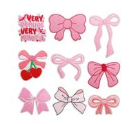 CONGGUAN 9PCS Bow Embroidered Iron-On Patches Cute Sew-on Bowknot Patches Multistyle Bowknot Embroidered Patch Cowgirl Patches for Clothing Hats Backpacks Socks Shirt Jackets DIY Decoration