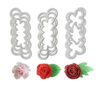 CONGGUAN Rose Carnations Peony Flower Cutters Set 3D Professional Fondant Icing Tools DIY Baking Accessories Mould for Cake Decorating Cookie & Baking Supplies（3 Sizes）