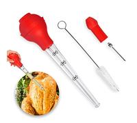 CONGGUAN Turkey Baster Set Silicone Bulb Including Meat Marinade Injector Needle with Barbecue Basting Brush and Cleaning Brush for Turkey Chicken Brisket Roasts