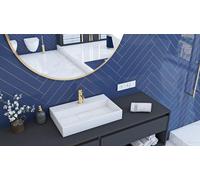 Conglomerate Washbasin Rea Goya 50Cm White, Composite