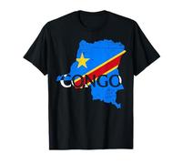 Congo Country Map Flag Proud Congolese Patriotic T-Shirt