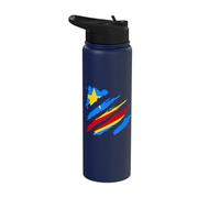 Congo Democratic Republic of Congo Congolese Flag Claw Stainless Steel Insulated Water Bottle