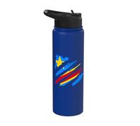 Congo Democratic Republic of Congo Congolese Flag Claw Stainless Steel Insulated Water Bottle