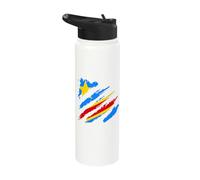Congo Democratic Republic of Congo Congolese Flag Claw Stainless Steel Insulated Water Bottle