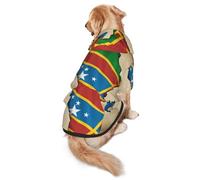 Congo Flag Map With Wrinkle Print Soft Dog Hoodie For Medium To Large Dogs, Warm And Breathable Winter Pet Sweatshirt, Easy To Wear Jumper For Cold Weather