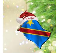 Congo Xmas Ornament National Flag Nautical Gifts Christmas Tree Ornament Keepsake City Flag Souvenir International Acrylic Christmas Bauble for Holiday Christmas Tree Party Decorations