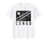 Congolese Flag Of The DRC Distressed Men Women Kids Congo T-Shirt