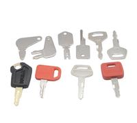 Congparts 11Pcs Ignition Key 83353 K250 AT195302 TR2611434 Compatible with Massey Ferguson Tractor 135 150 165 175 180 230 245 255 265 275 Compatible with Caterpillar Excavators E200B E320