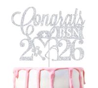Congrats BSN Cake Topper, Future Nurse, I Will Stab You, Congrats Grad 2026 Nursing School Graduation Party Decoration Supplies, Silver Glitter