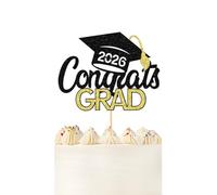 Congrats Grad Cake Topper 2026 Graduation Glitter Cake Topper Decorations for Class of 2026 Graduation Party Supplies