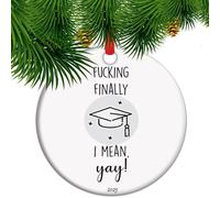 Congrats Graduation Gift Class of 2025, Funny Graduation Christmas Ornament, Memorabilia for Her Gift for Female Grad