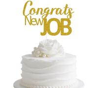 Congrats New Job Cake Topper, New Job Who Dis Cake Decorations, Farewell Goodluck, We Will Miss You Party Supplies Gold Glitter