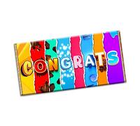 Congrats Novelty Chocolate Bar Wrapper Lovely Gift present for Mother Father Brother Sister Husband Wife Friend Lover Mate (#1161) (without chocolate bar)