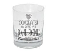 Congrats on Being My Boyfriend Gifts for Boyfriend Engraved Whisky Glass Personalised Birthday Gifts for Men Boyfriend Gifts Gifts Ideas Whiskey Tumbler Boyfriend Gifts for Him Funny Presents for Men