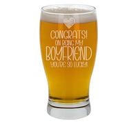 Congrats on Being My Boyfriend You're So Lucky Gifts for Boyfriend Engraved Beer Glass Personalised Birthday Gifts for Men Boyfriend Gifts Gifts Ideas Pint Glass Boyfriend Gifts for Him Funny