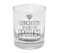 Congrats on Being My Brother Gift for Personalized Engraved Whisky Glass & Tumbler: Brother’s Birthday Presents for Men