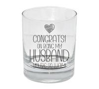 Congrats on Being My Husband You're So Lucky Gifts for Husband Engraved Whisky Glass Personalised Birthday Gifts for Men Husband Gifts Gifts Ideas Whiskey Tumbler Husband Gifts for Him Funny