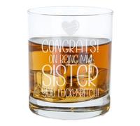 Congrats on Being My Sister Gifts for Sister Engraved Whisky Glass Personalised Birthday Gifts for Women Sister Gifts Ladies Gifts Ideas Whiskey Tumbler Sister Gifts for Her Presents for Women