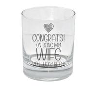 Congrats on Being My Wife Gifts for Wife Engraved Whisky Glass Personalised Birthday Gifts for Women Wife Gifts Ladies Gifts Ideas Whiskey Tumbler Wife Gifts for Her Presents for Women