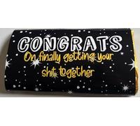 Congrats on getting your shit together, Novelty, funny, themed Chocolate Bar gift For friends, family and work colleagues. Well done gift. (One Size, White Chocolate)